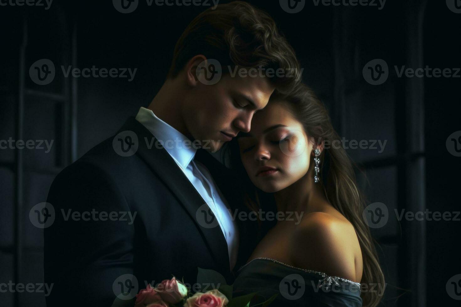 ai generativo foto retrato de un Pareja en Boda día