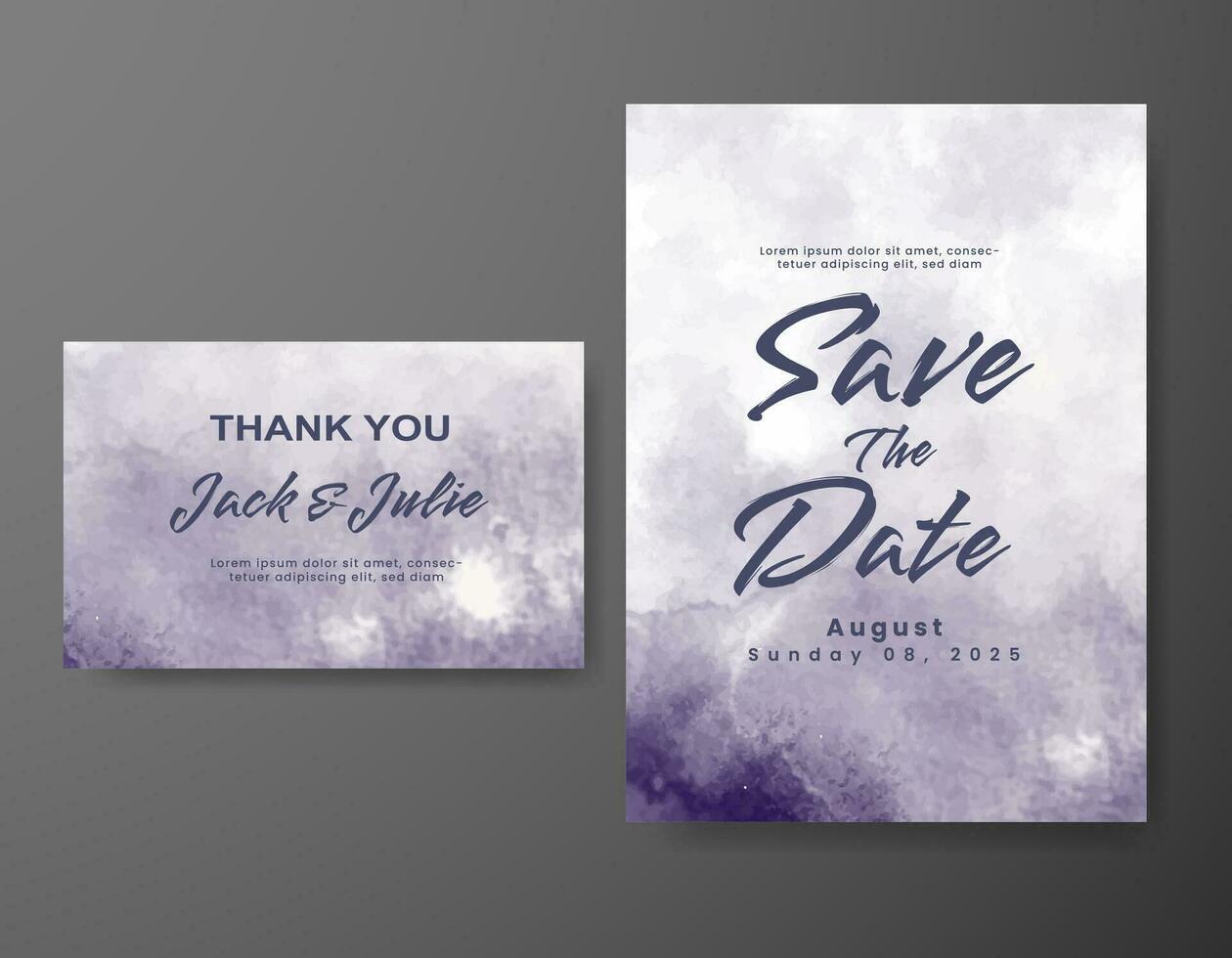 Wedding invitation with abstract watercolor background vector