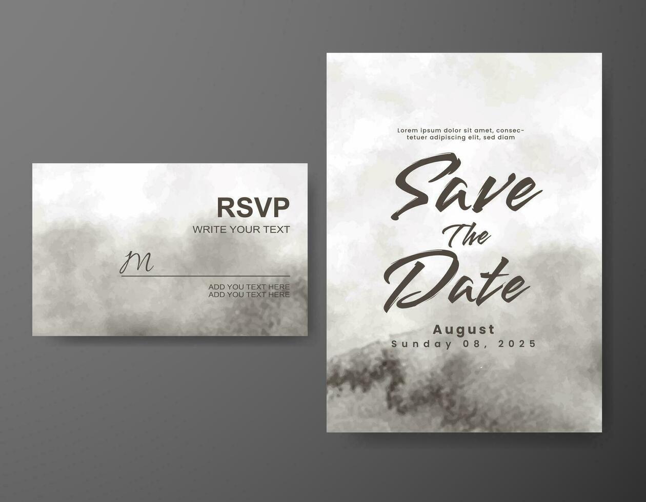 Wedding invitation with abstract watercolor background vector