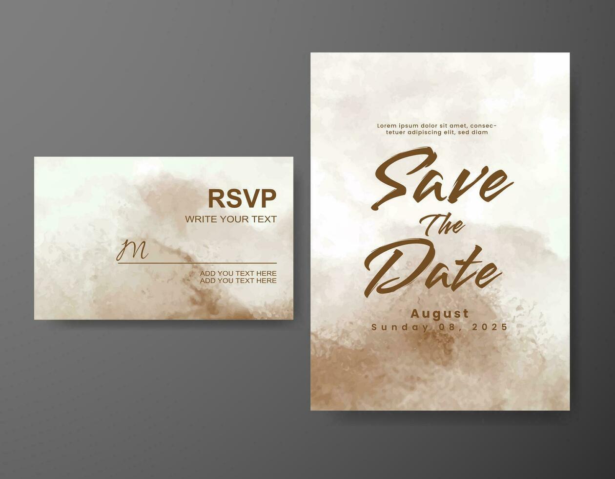 Wedding invitation with abstract watercolor background vector