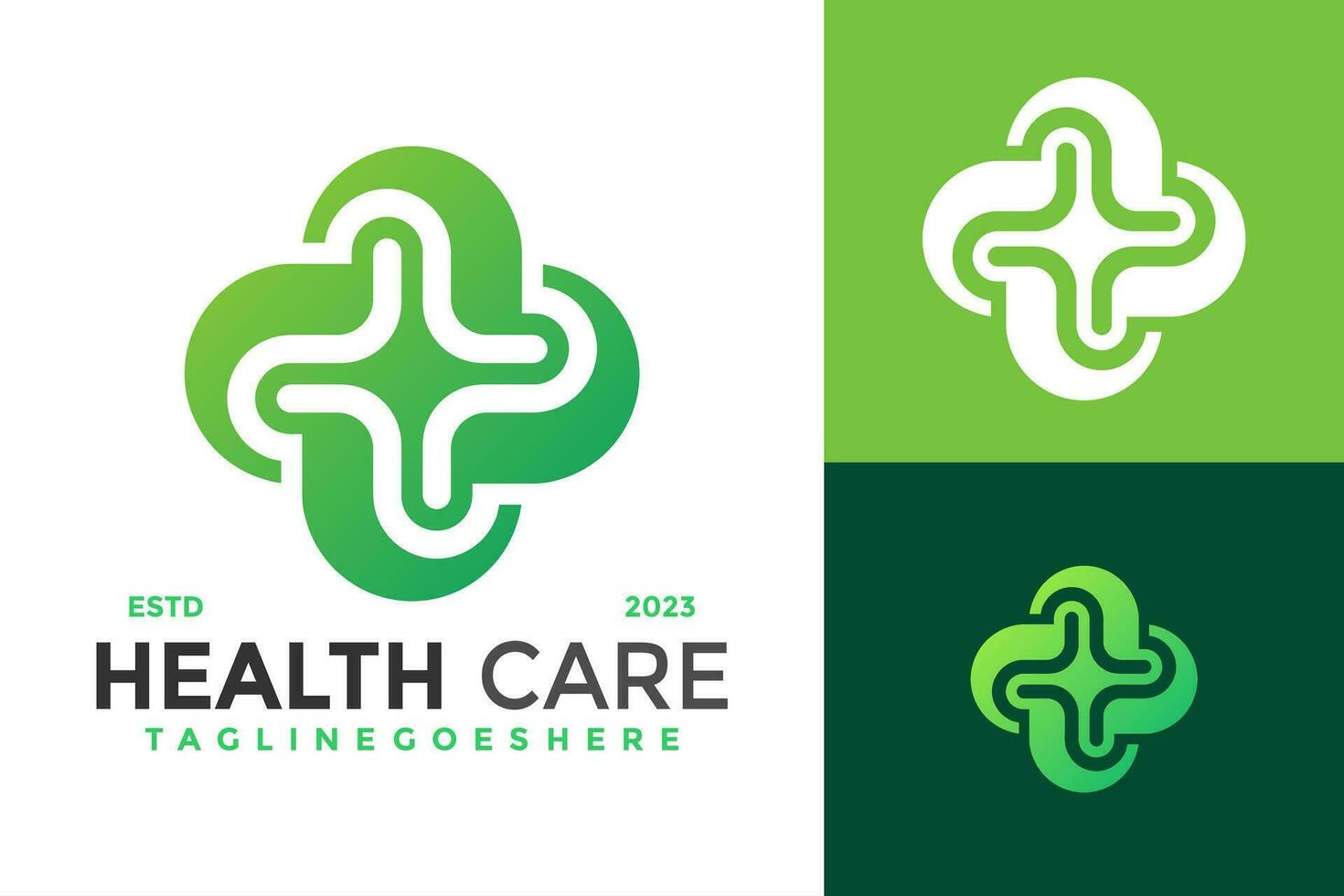 salud cuidado cruzar logo diseño vector símbolo icono ilustración