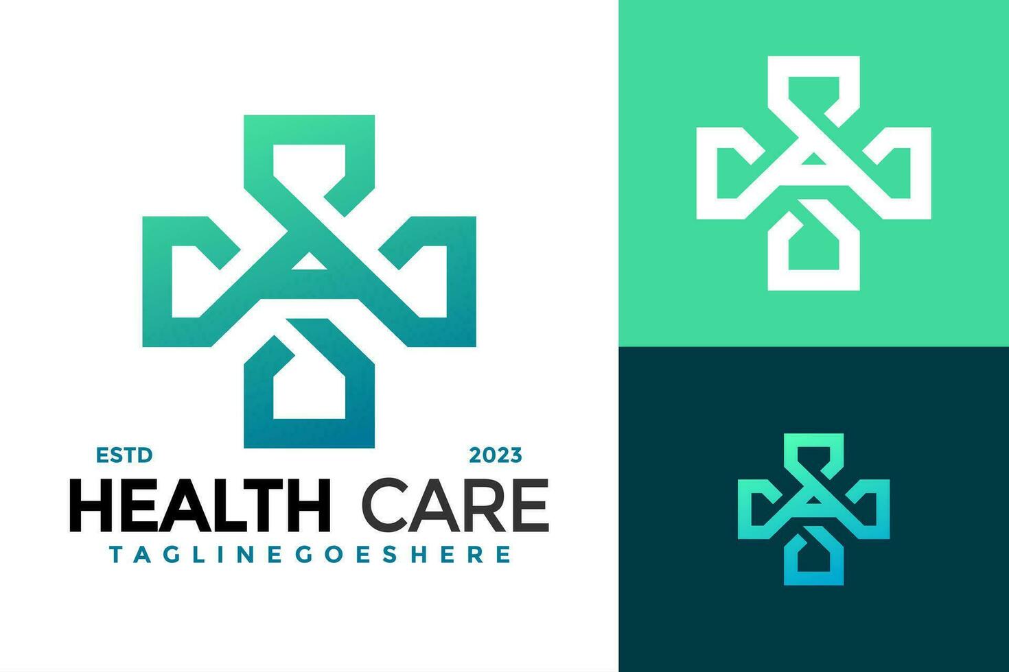 letra un salud cuidado logo diseño vector símbolo icono ilustración