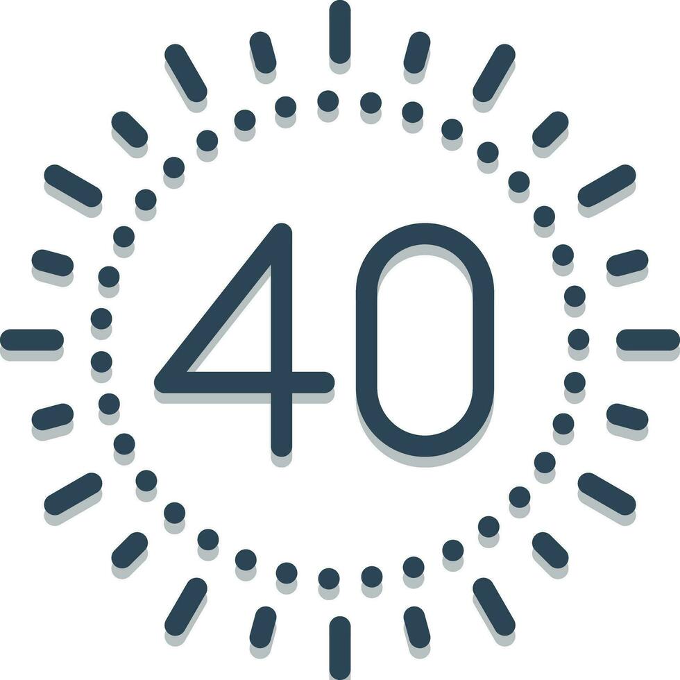 color icon for forty vector