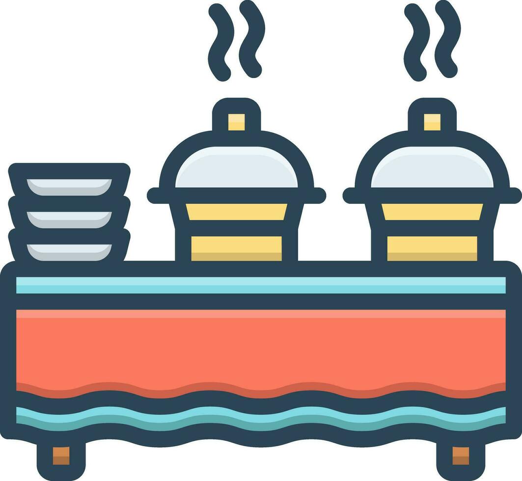 color icon for catering vector