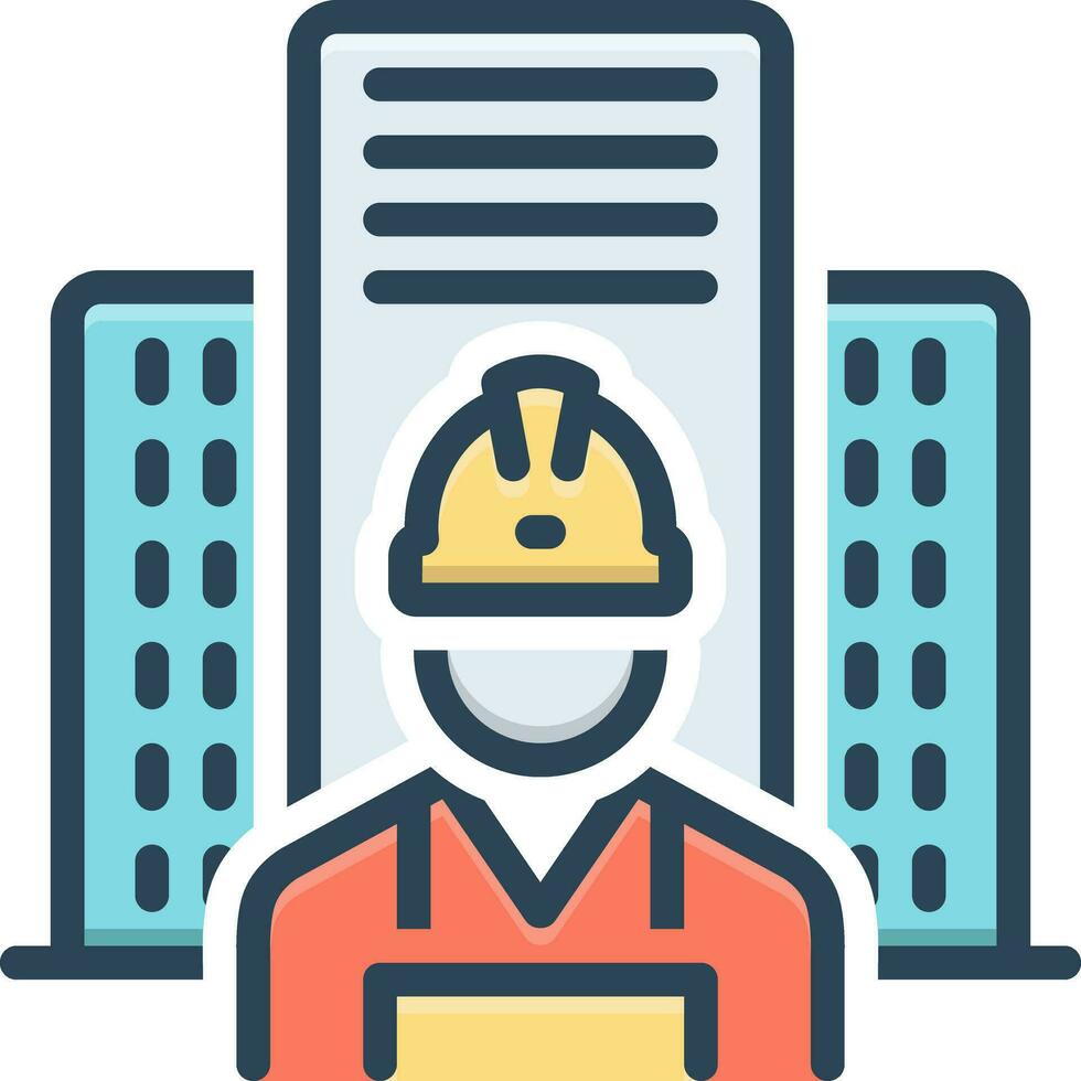 color icon for builders vector