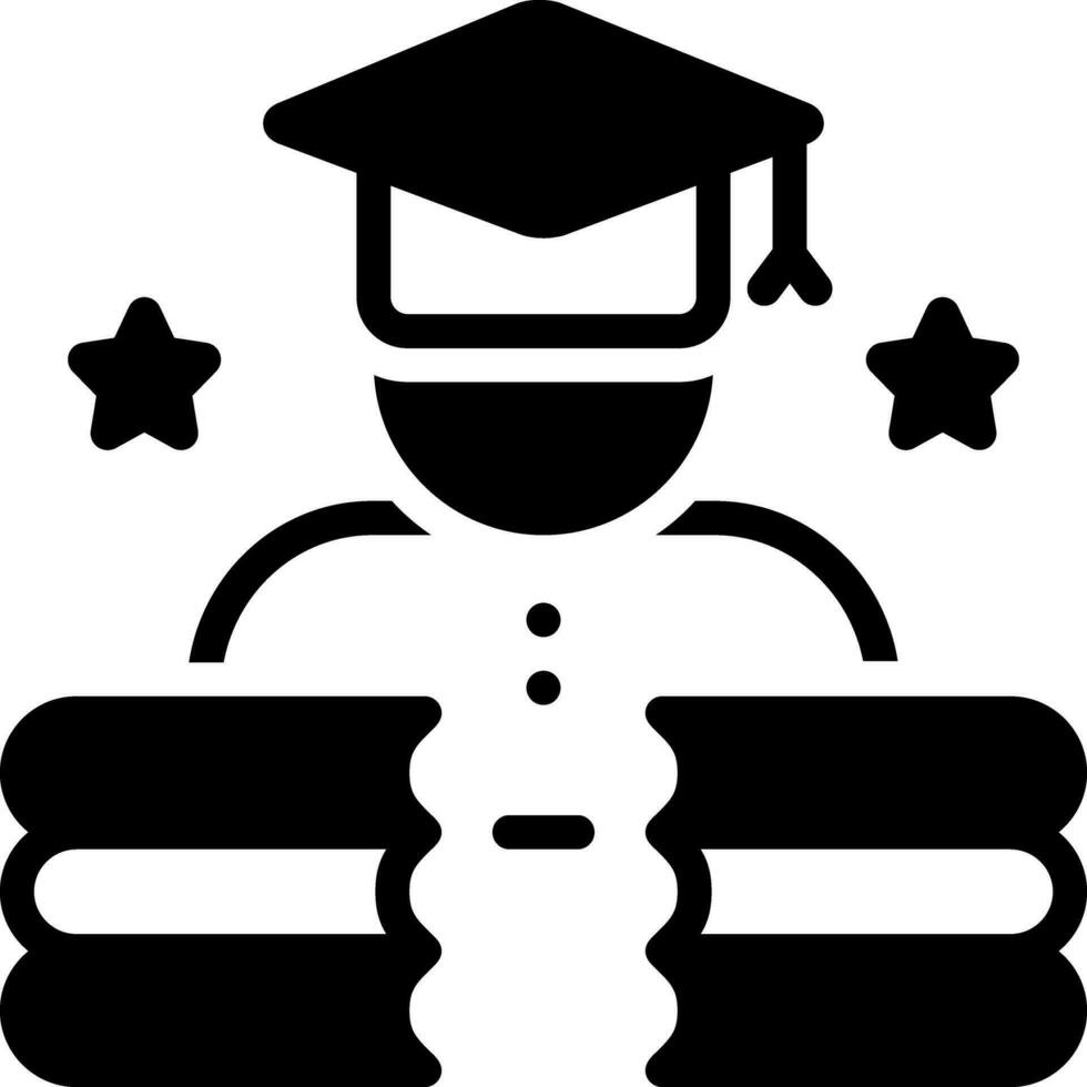 sólido icono para educado vector