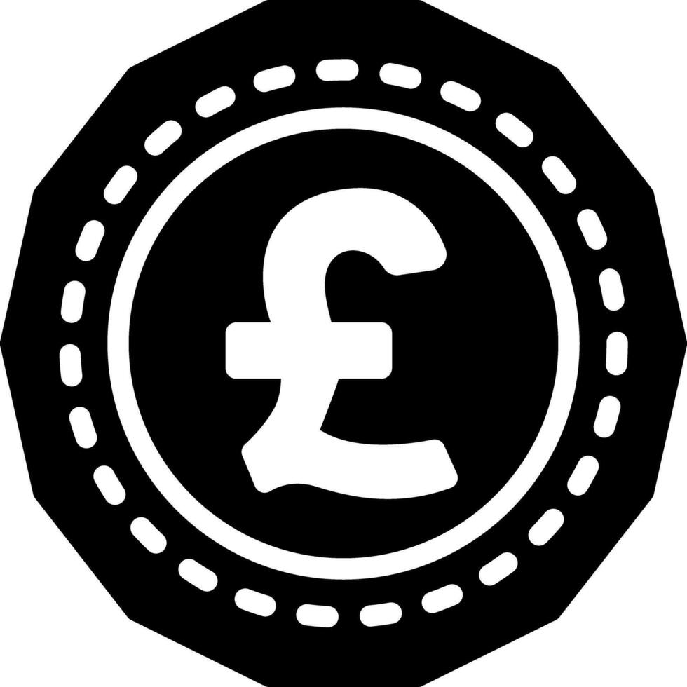 solid icon for pound vector