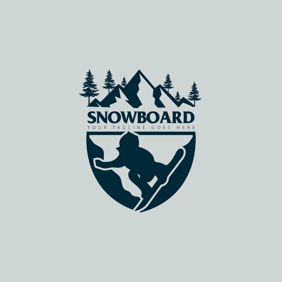 snowboard logo vector