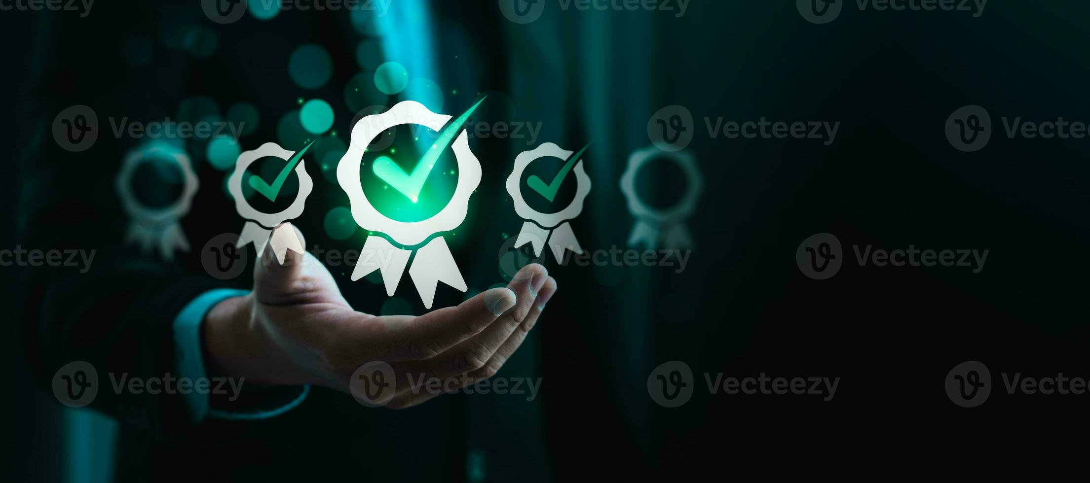 Certification Assurance Guarantee, ISO certification and standardization concept. Business process control optimisation industrial technology and workflow. Quality assurance. photo