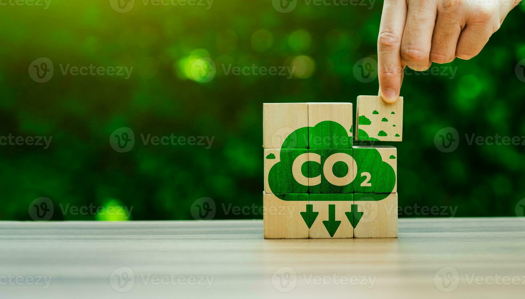 Reduce Co2 Emissions concepts, Global Warming, and Climate Change Energy Conservation, Sustainable Development, Earth Day. Long-term sustainability and societal impact, No toxic gases photo