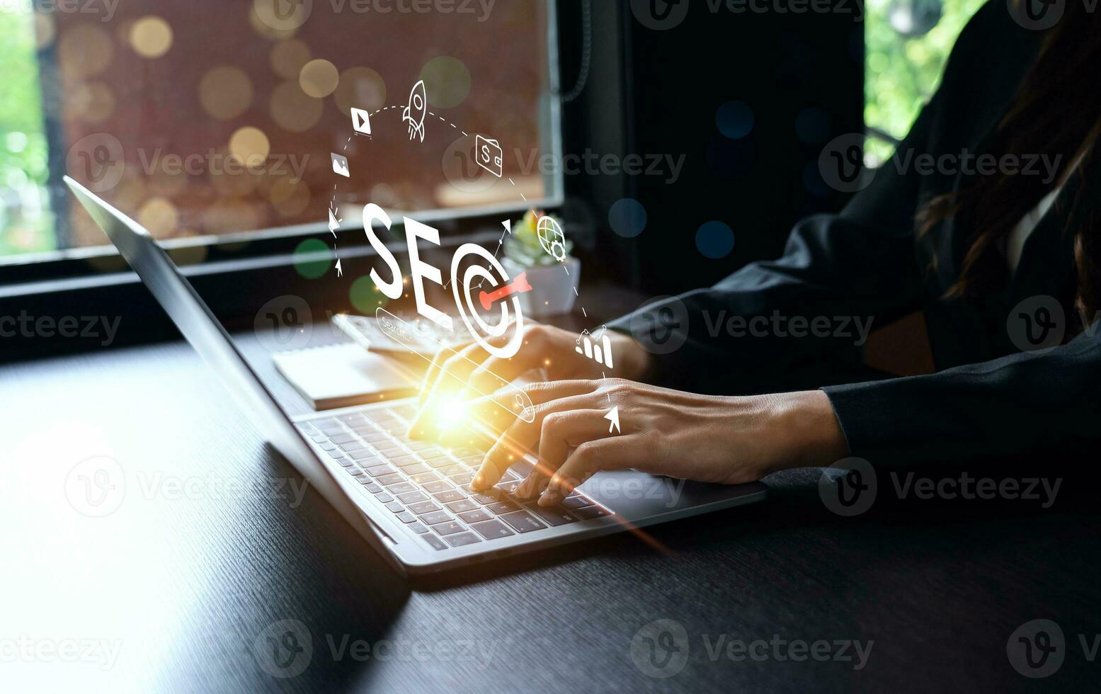 business people use SEO tools, Unlocking online potential. Boost visibility, attract organic traffic, and dominate search engine rankings with strategic optimization techniques. digital marketing photo
