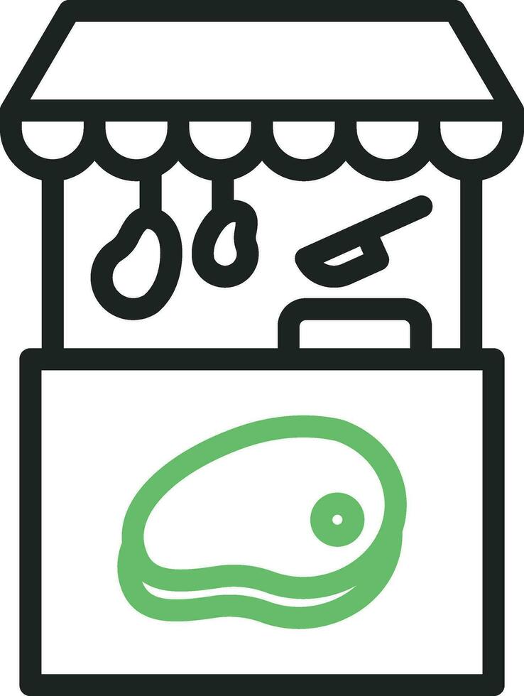 Meat Stall icon vector image. Suitable for mobile apps, web apps and print media.