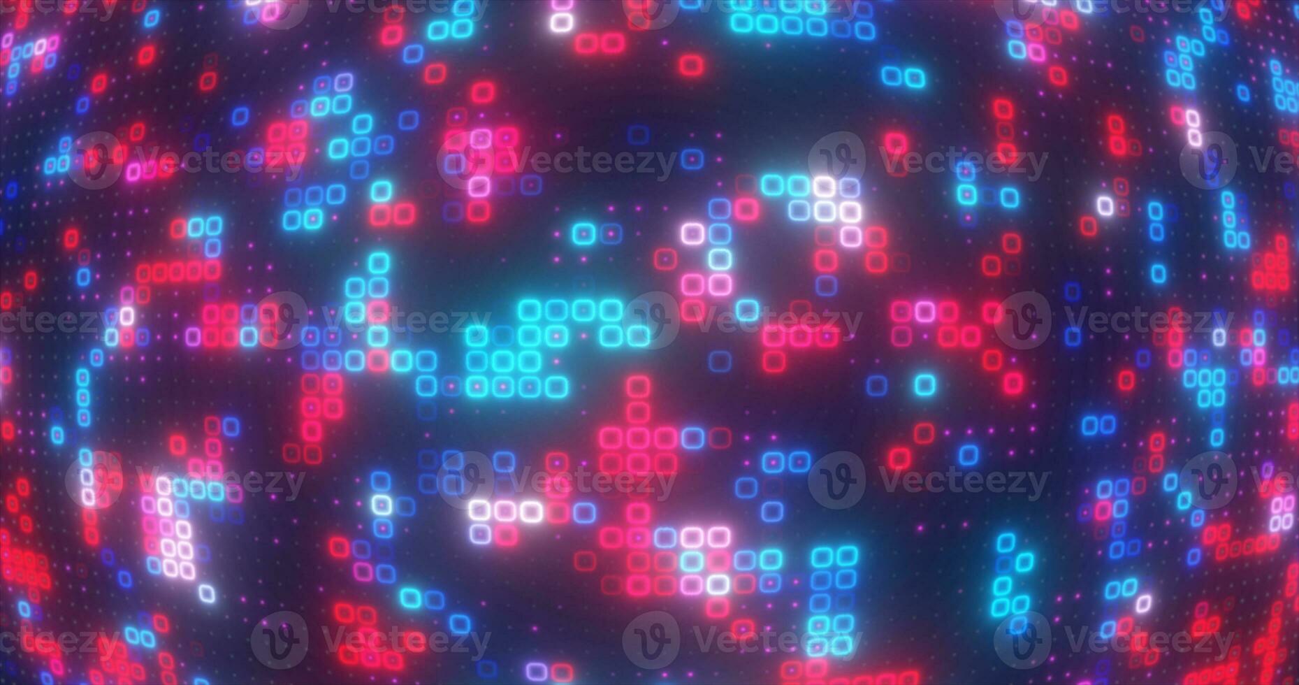 Abstract blue red and purple energy squares glowing digital particles futuristic hi-tech background photo
