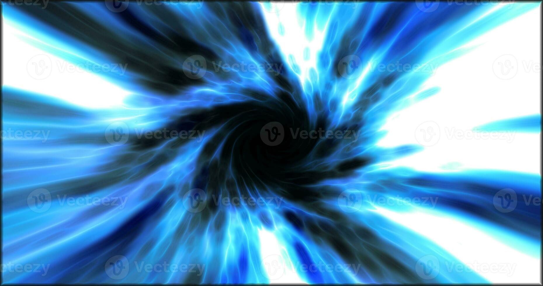 Blue hypertunnel spinning speed space tunnel made of twisted swirling energy magic glowing light lines abstract background photo