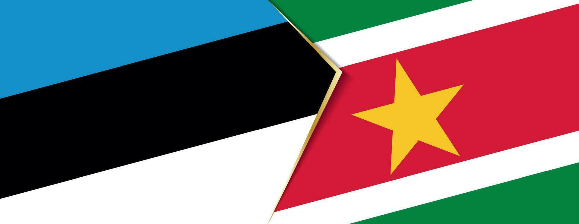 Estonia and Suriname flags, two vector flags.