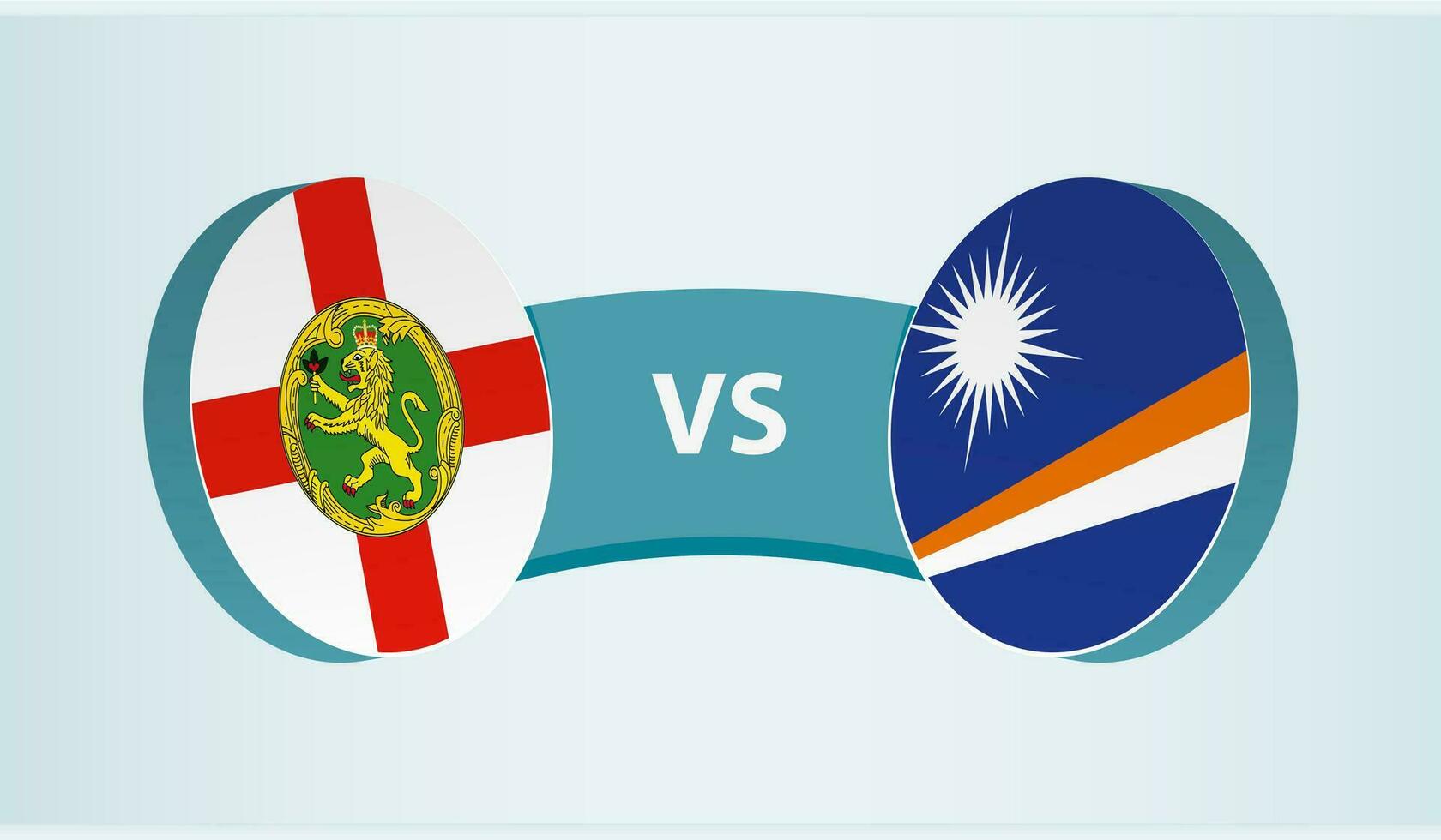 Alderney versus Marshall Islands, team sports competition concept. vector