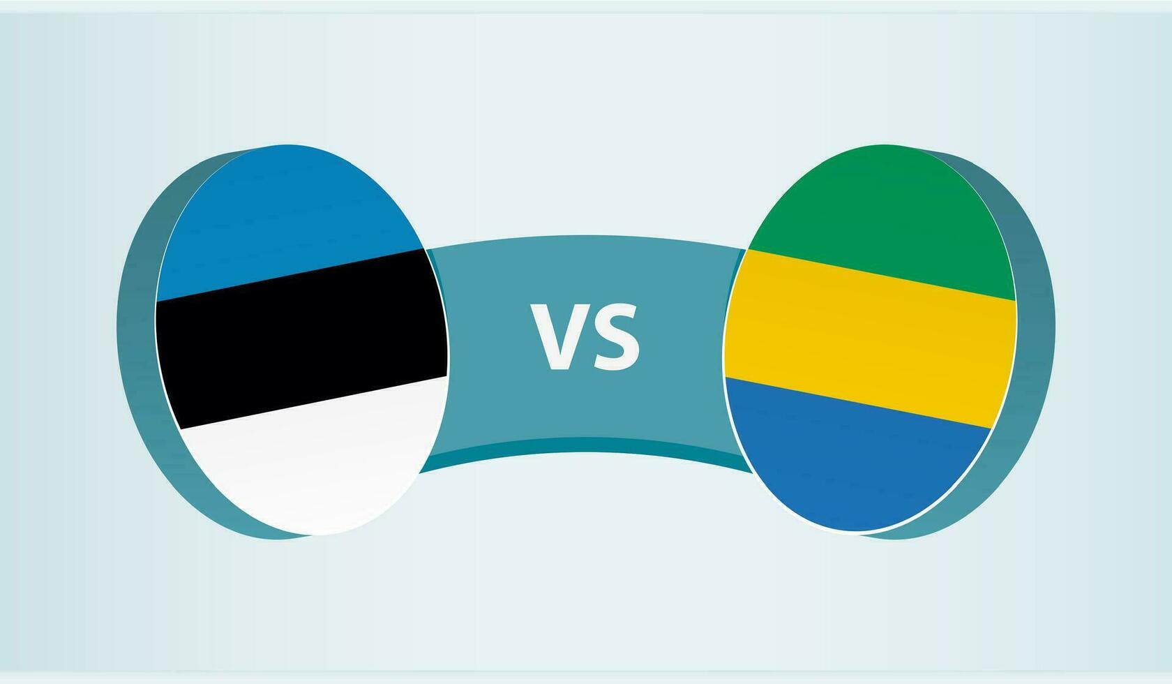 Estonia versus Gabón, equipo Deportes competencia concepto. vector