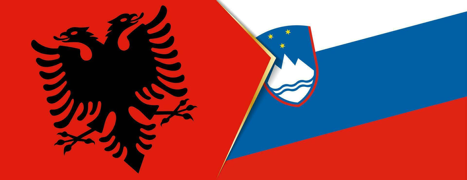 Albania and Slovenia flags, two vector flags.