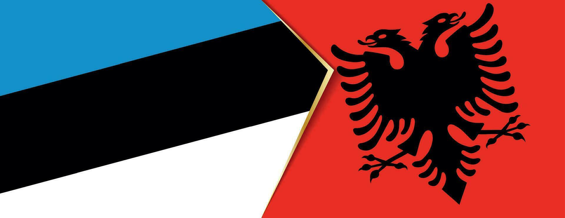 Estonia and Albania flags, two vector flags.
