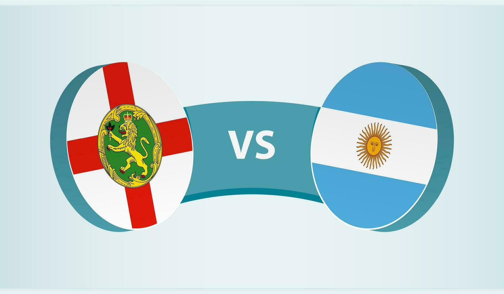 Alderney versus argentina, equipo Deportes competencia concepto. vector