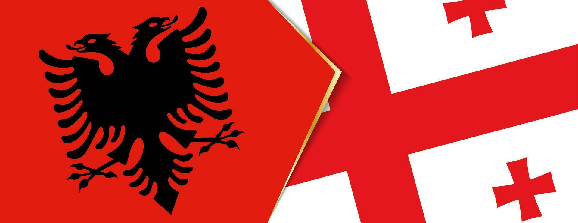 Albania and Georgia flags, two vector flags.