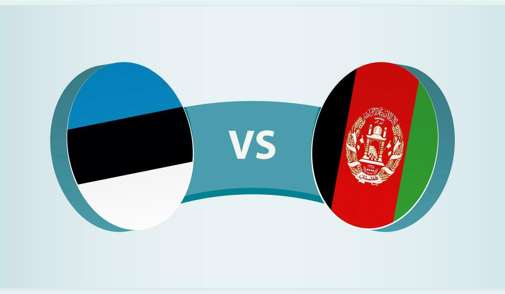 Estonia versus Afganistán, equipo Deportes competencia concepto. vector