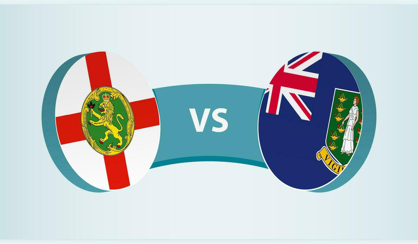 Alderney versus British Virgin Islands, team sports competition concept. vector