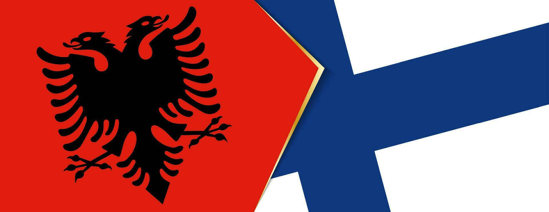 Albania y Finlandia banderas, dos vector banderas