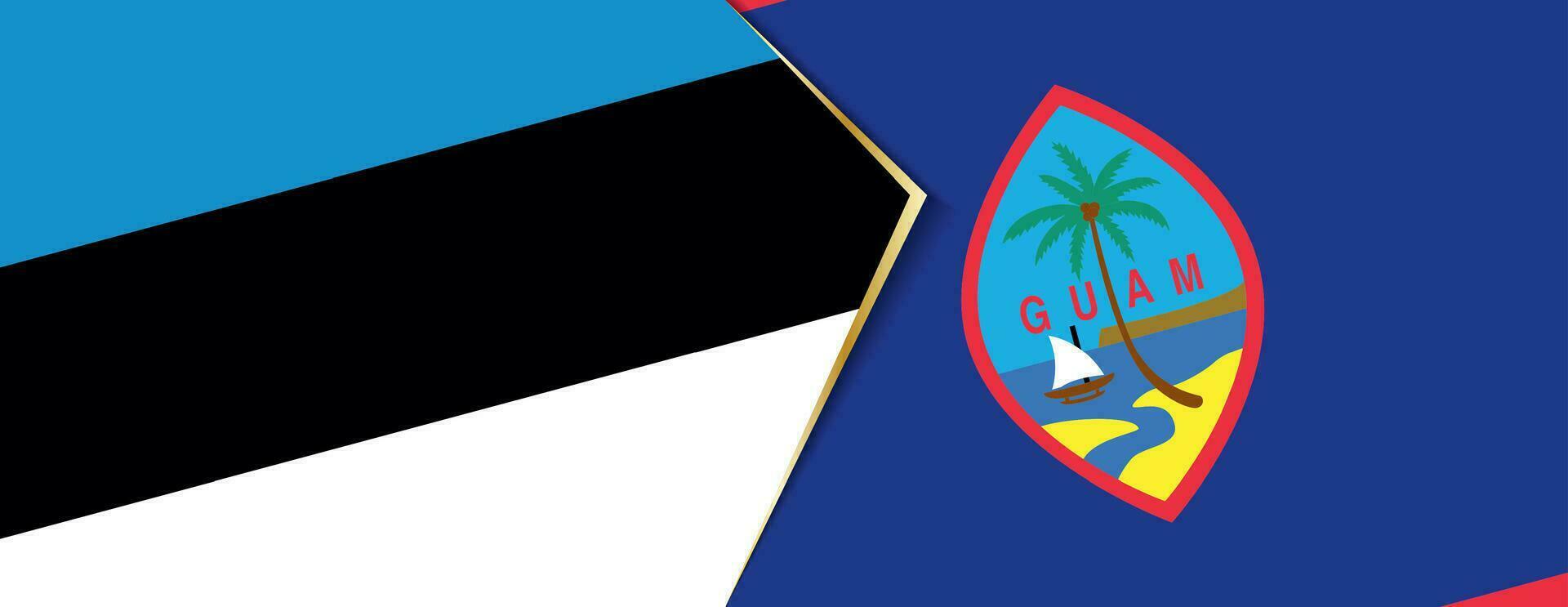 Estonia and Guam flags, two vector flags.