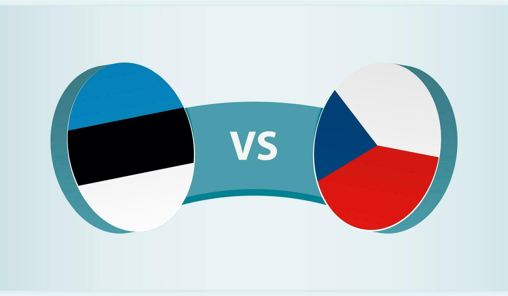 Estonia versus checo república, equipo Deportes competencia concepto. vector