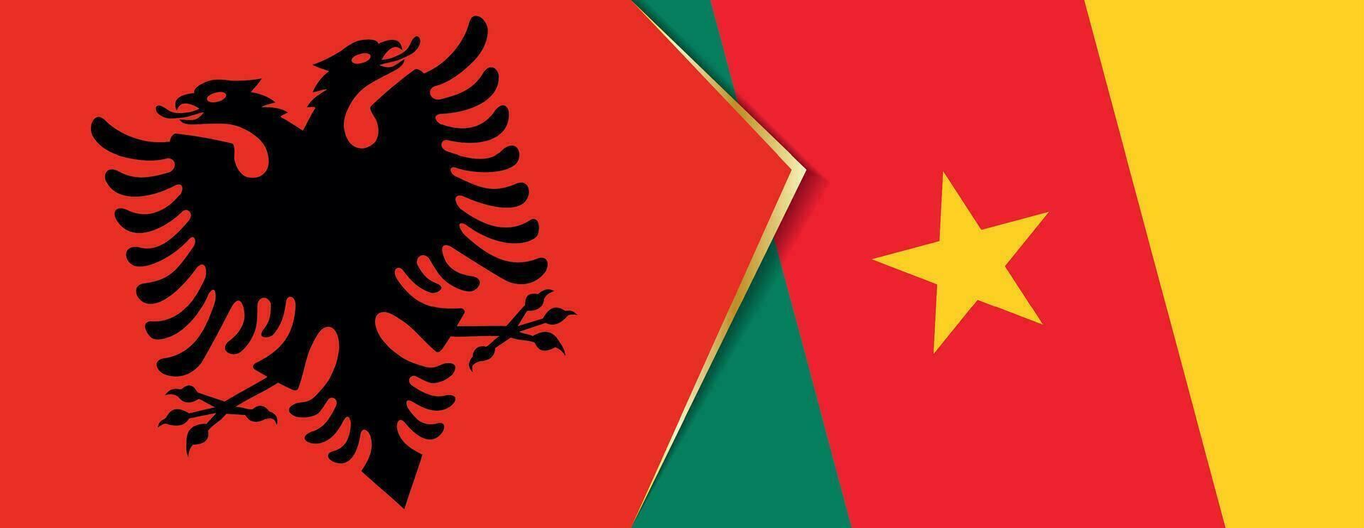 Albania y Camerún banderas, dos vector banderas