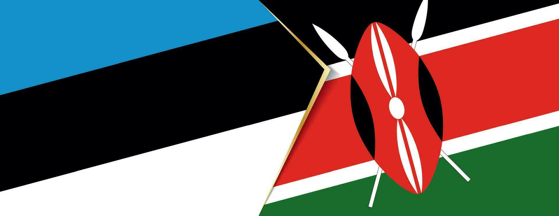 Estonia and Kenya flags, two vector flags.