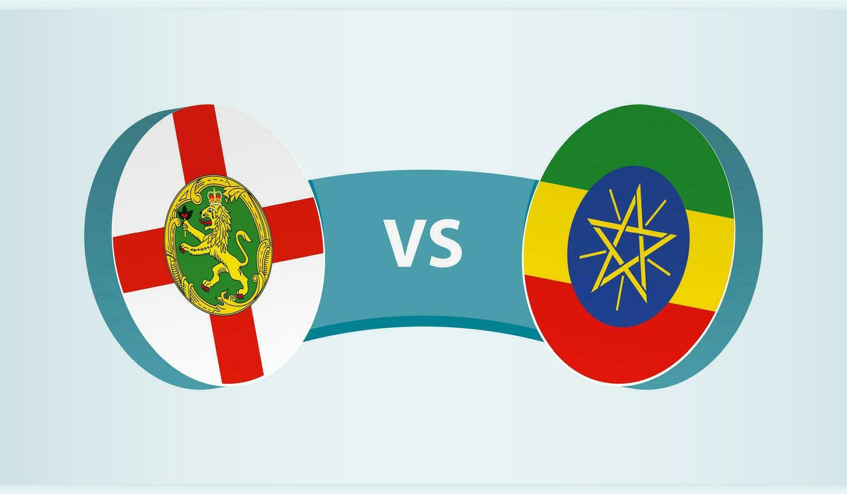 Alderney versus Ethiopia, team sports competition concept. vector