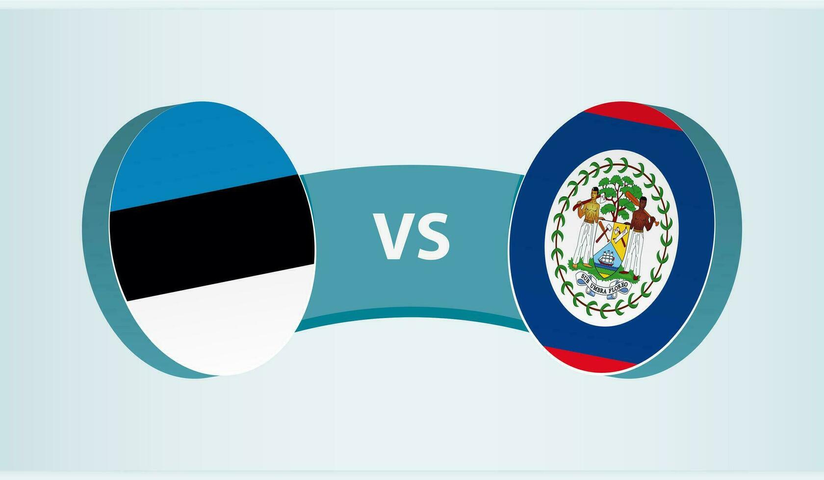 Estonia versus belice, equipo Deportes competencia concepto. vector