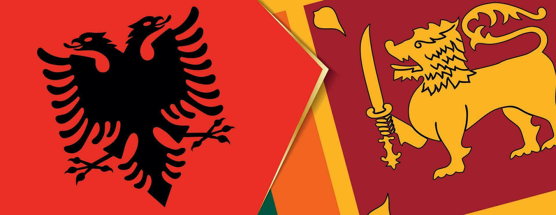 Albania y sri lanka banderas, dos vector banderas