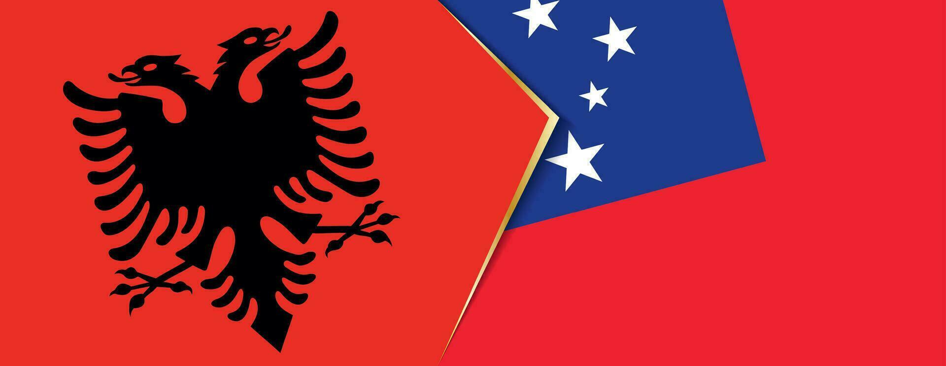 Albania and Samoa flags, two vector flags.