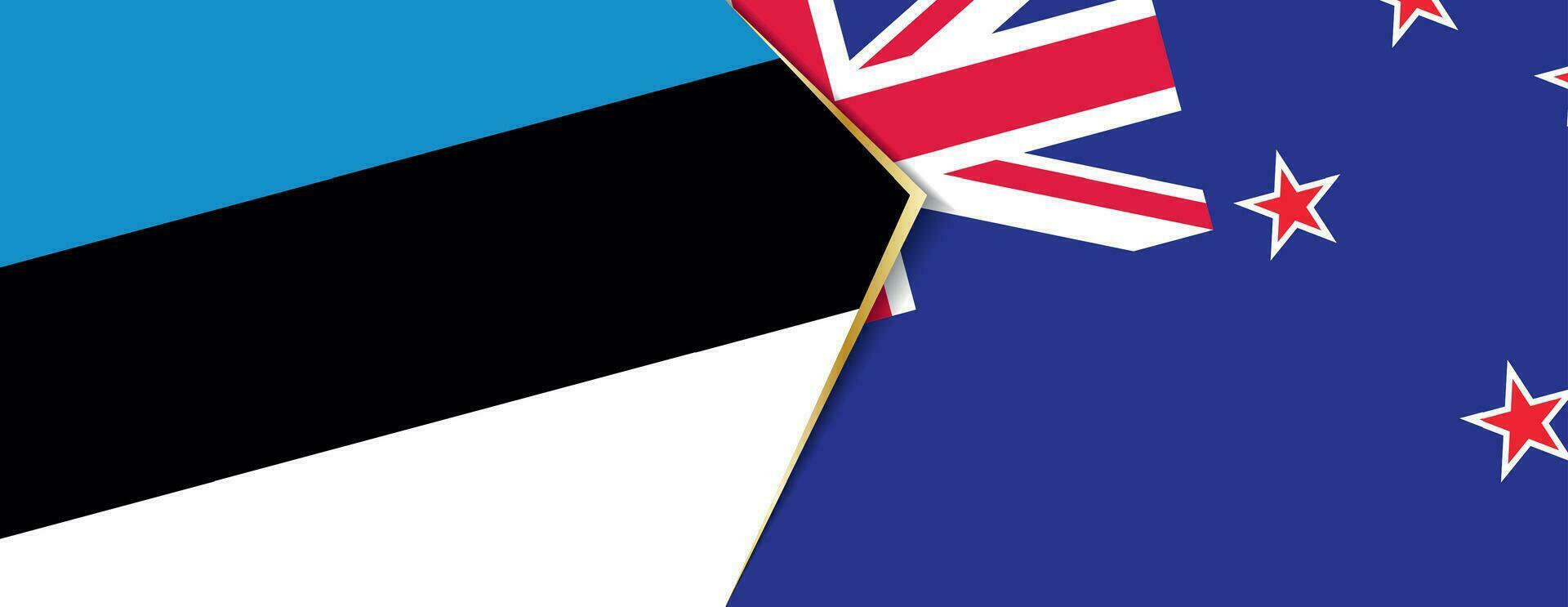 Estonia y nuevo Zelanda banderas, dos vector banderas