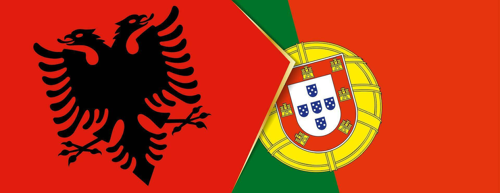 Albania y Portugal banderas, dos vector banderas