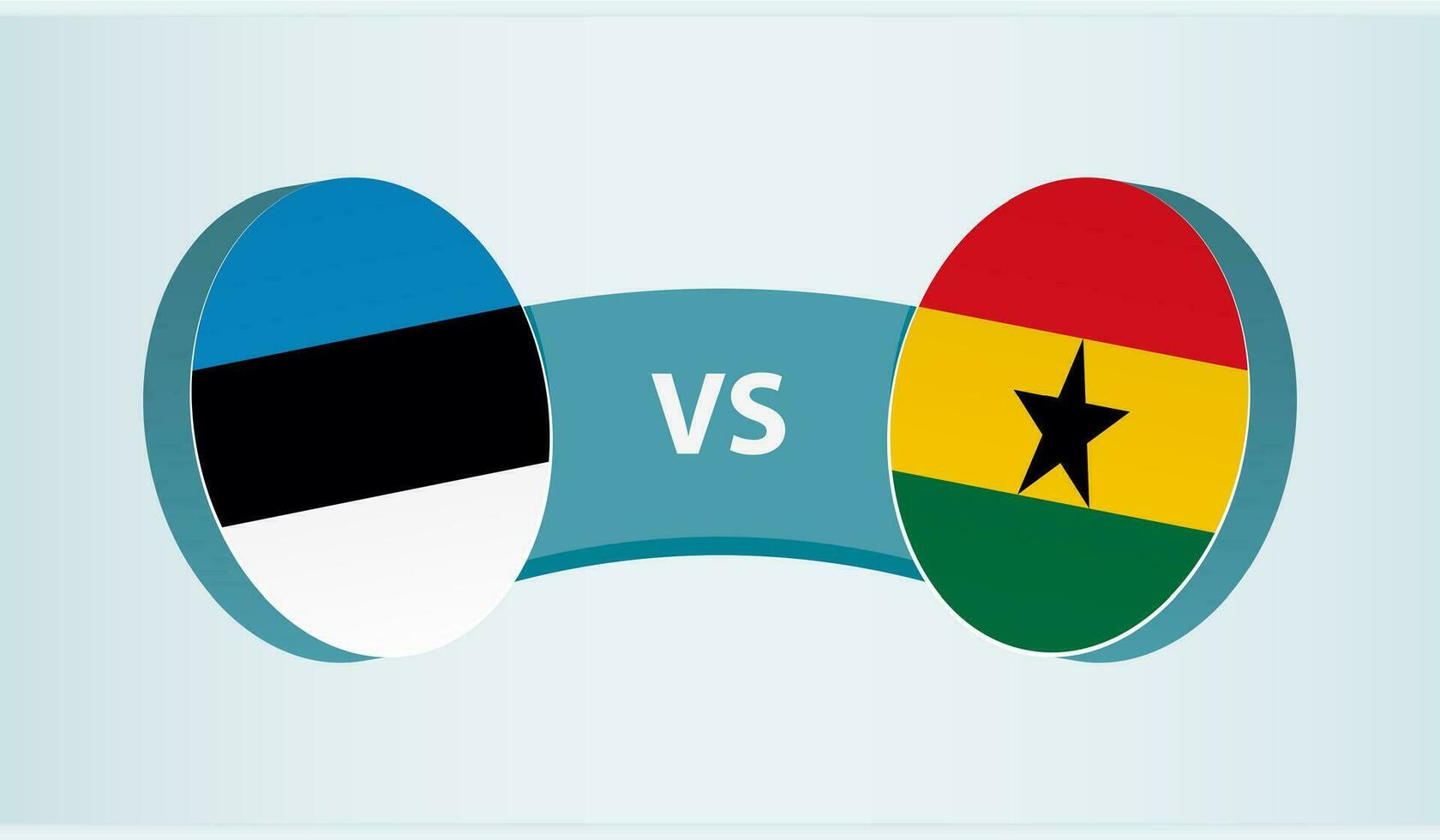 Estonia versus Ghana, equipo Deportes competencia concepto. vector