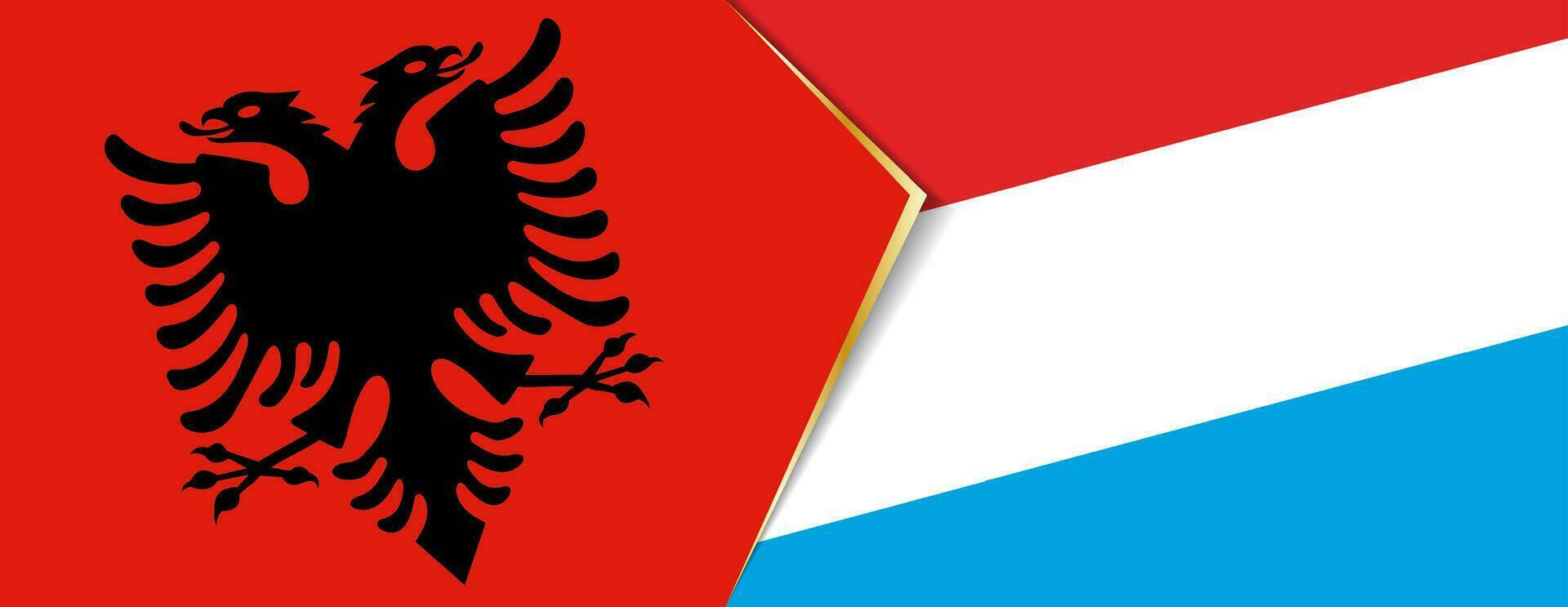 Albania and Luxembourg flags, two vector flags.