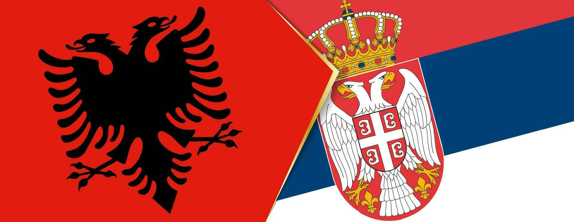 Albania y serbia banderas, dos vector banderas