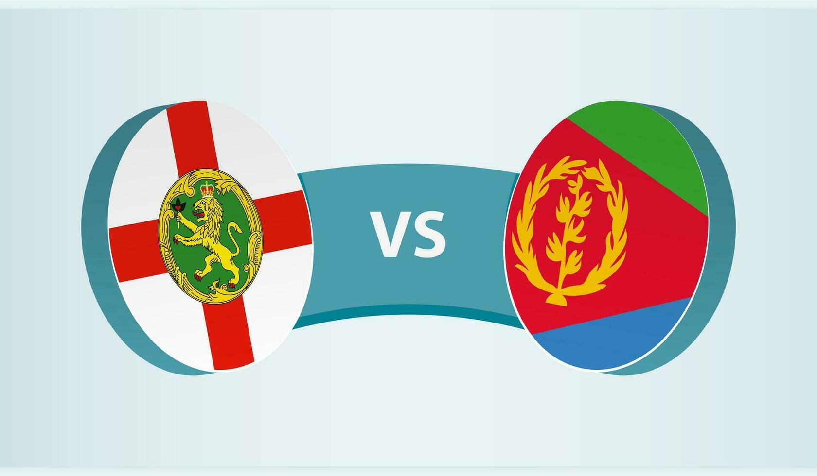 Alderney versus Eritrea, team sports competition concept. vector