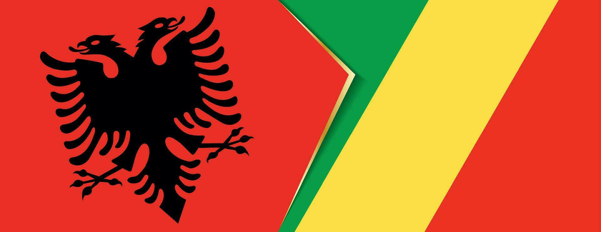 Albania y banderas del congo, dos vector banderas