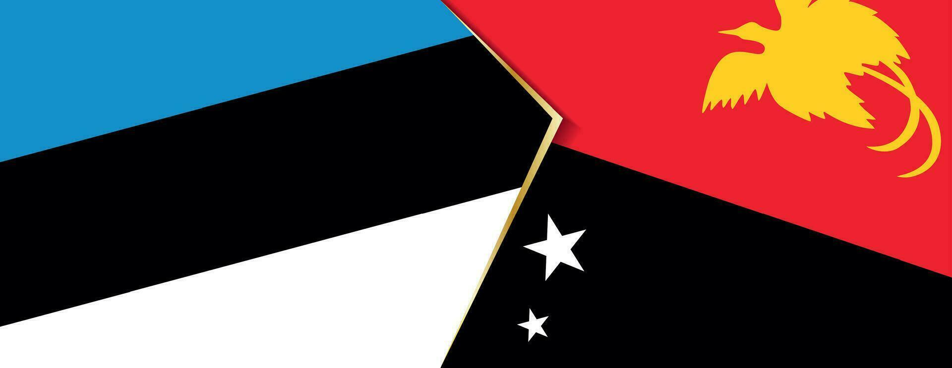 Estonia and Papua New Guinea flags, two vector flags.