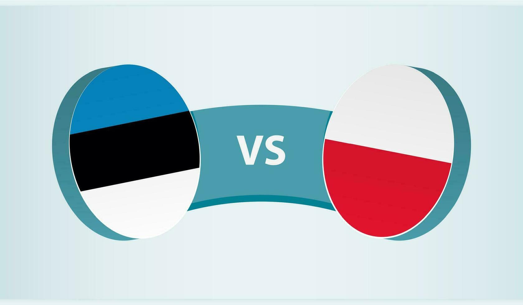 Estonia versus Polonia, equipo Deportes competencia concepto. vector