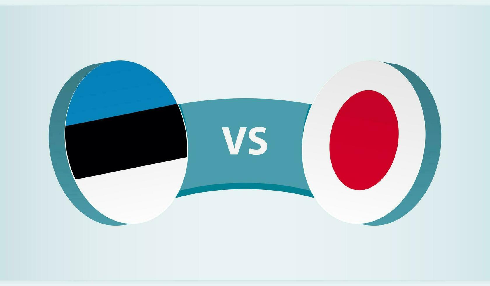 Estonia versus Japón, equipo Deportes competencia concepto. vector