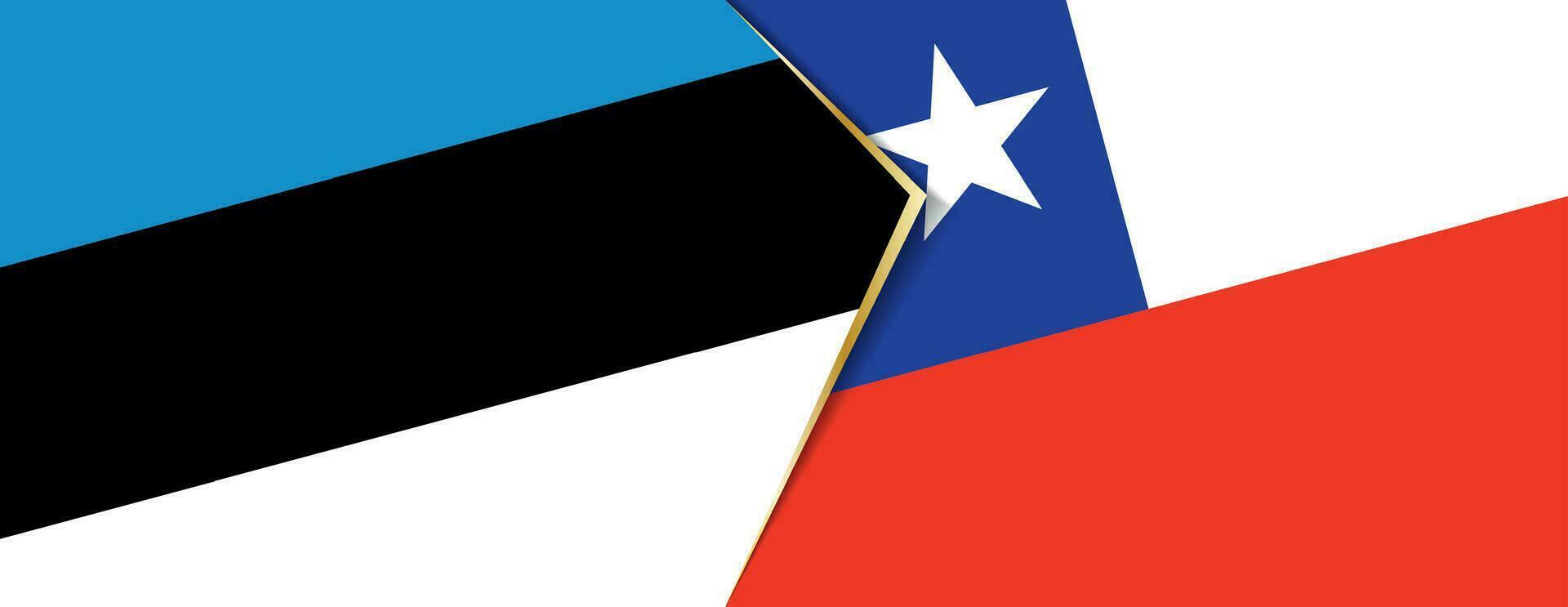 Estonia y Chile banderas, dos vector banderas
