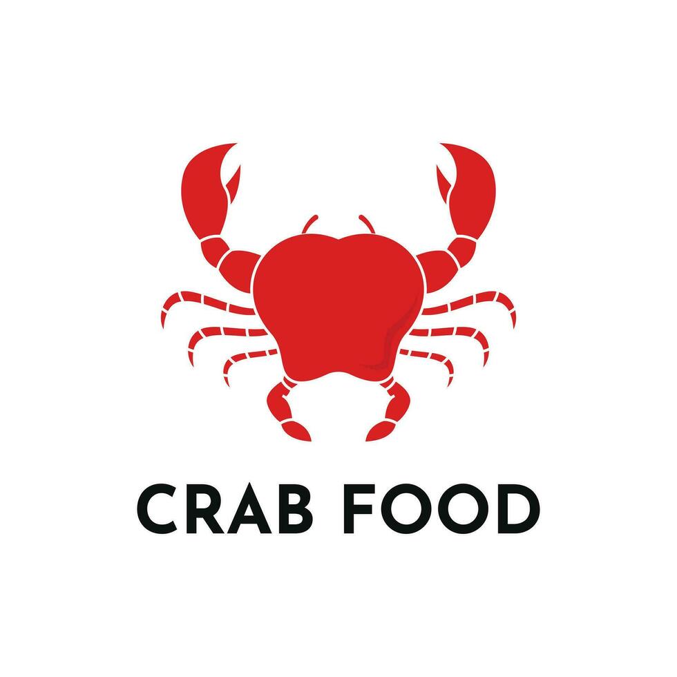 Crab red logo design vector template