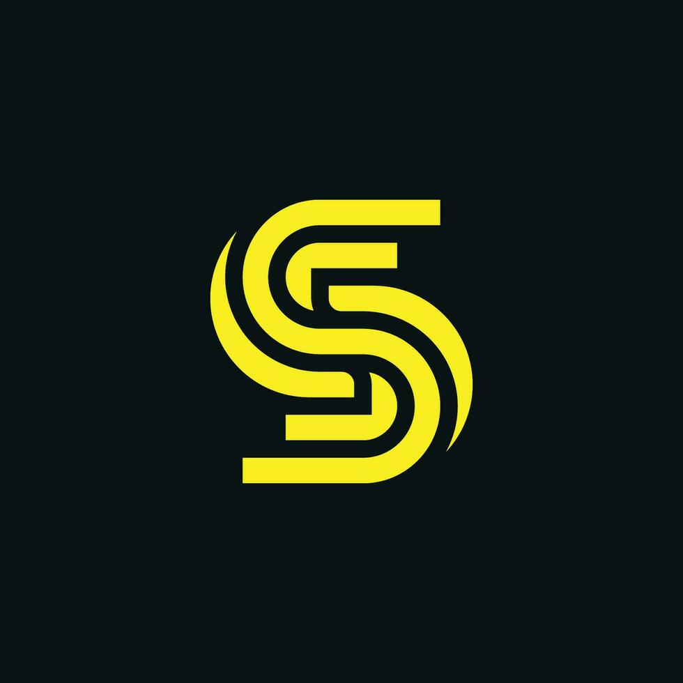 Modern initial letter SS or 2S monogram logo vector