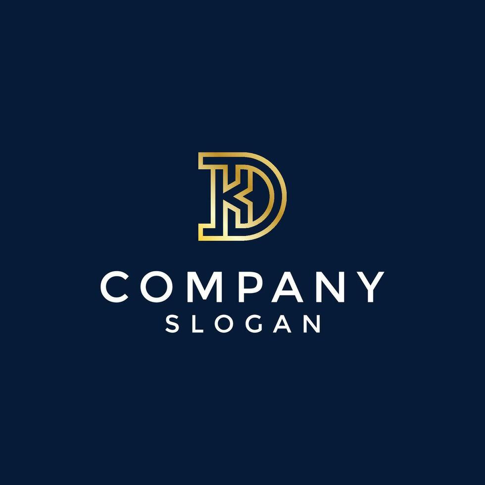 Modern and luxury initial letter KD or DK monogram logo vector